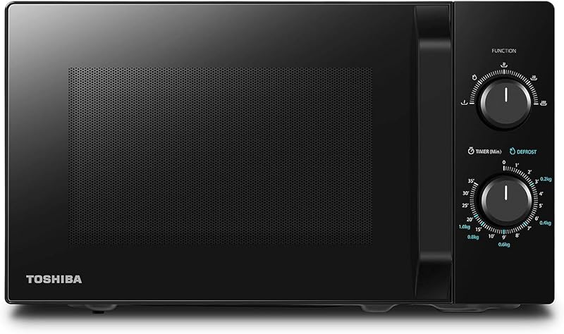 Microondas toshiba 20l mw2-mm20p (bk), micro-ondas independente, 800 w, 5 níveis de potência, com descongelamento fácil, iluminação led interna, preto