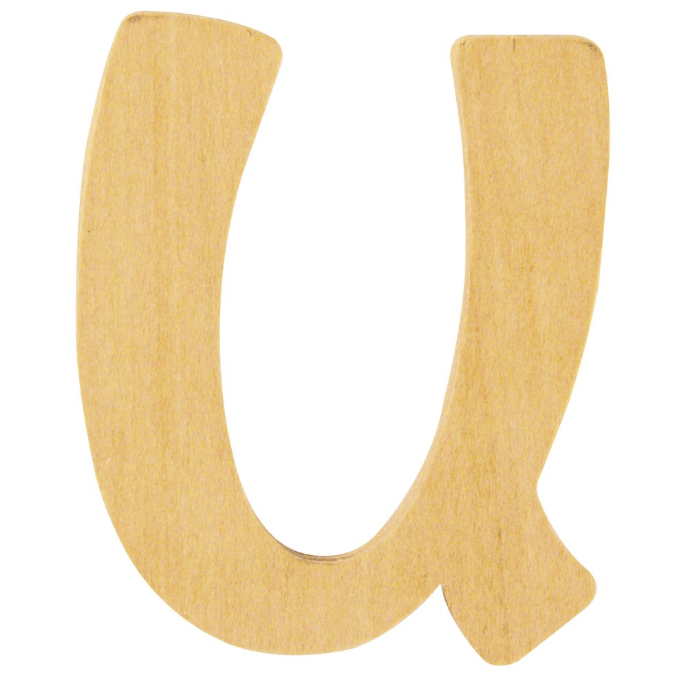 Rayher 62257000 Wooden Letter U, FSC Mix Credit, 6 cm Diameter