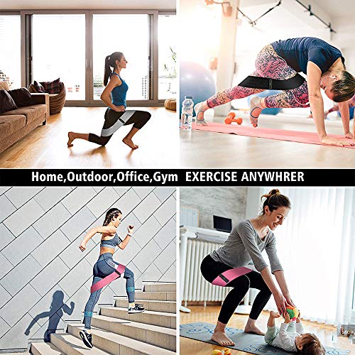 ANDSTON Resistance Bands for Legs and Butt, Non-Slip Elastic Fitness Booty Bands, Fabric Workout Bands Exercise Loops Bands Hip Bands for Women Body Stretching, Yoga, Pilates (3 Pack)