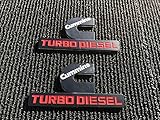 2 PC NEW DODGE RAM 1500 2500 3500 BLACK CUMMINS TURBO DIESEL FENDER LOGO EMBLEM
