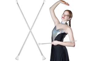 HyDren 2 Pcs Twirling Baton Unisex Gymnastics Dance Metal Baton Marching Band Parade Stick for Talent Shows, Artistic Dancing Twirling(26 Inch,White)