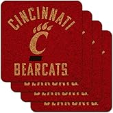 University of Cincinnati Bearcats Logo Low Profile Novelty Cork Coaster Set