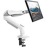 HUANUO Single Monitor Mount, 13 to 32 Inch Gas Spring Monitor Arm, Adjustable Stand, Vesa Mount with Clamp and Grommet Base - Fits 4.4 to 19.8lbs LCD Computer Monitors