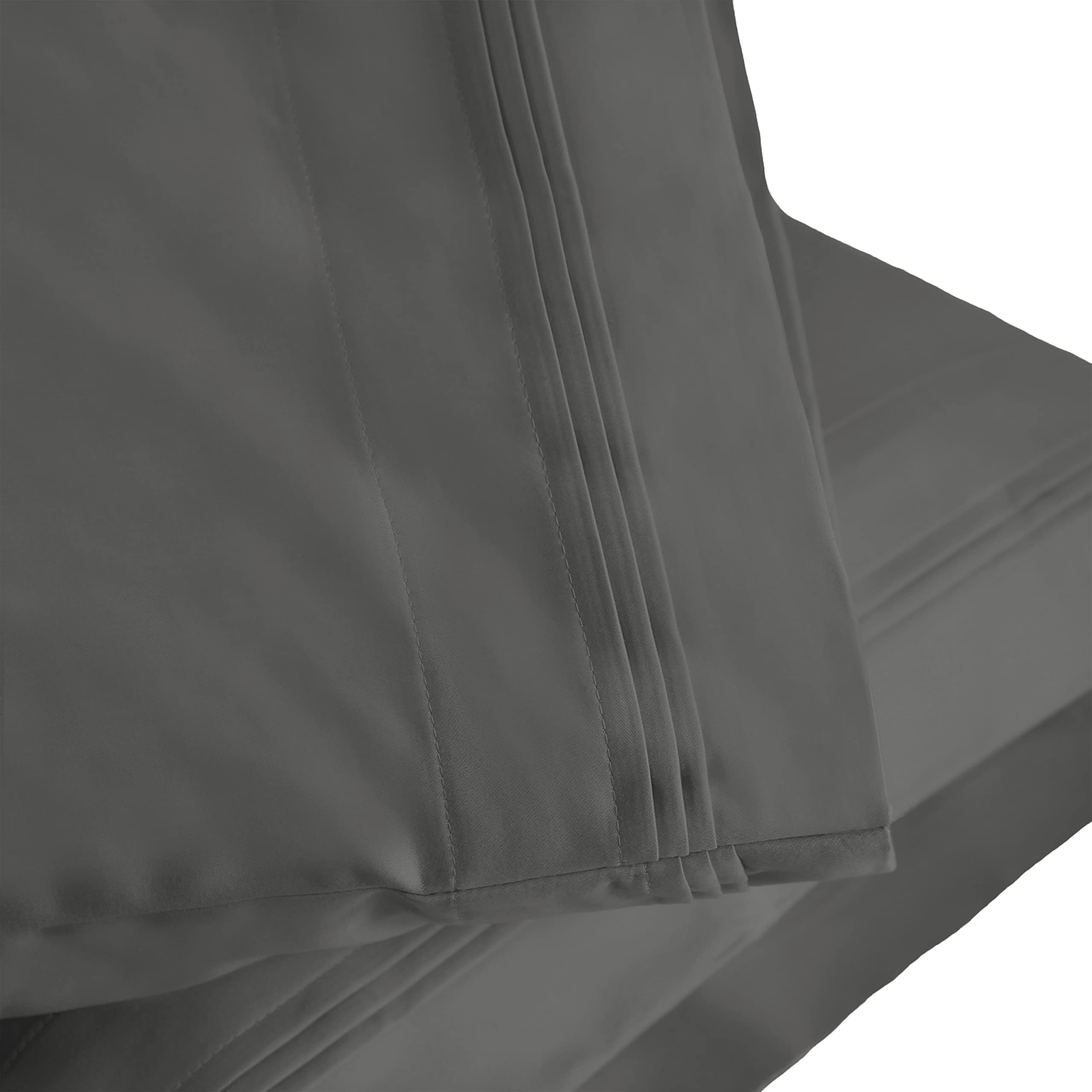 1000 Thread Count 100% Premium Long-Staple Combed Cotton, Single Ply, Standard 2-Piece Pillowcase Set, Solid, Grey