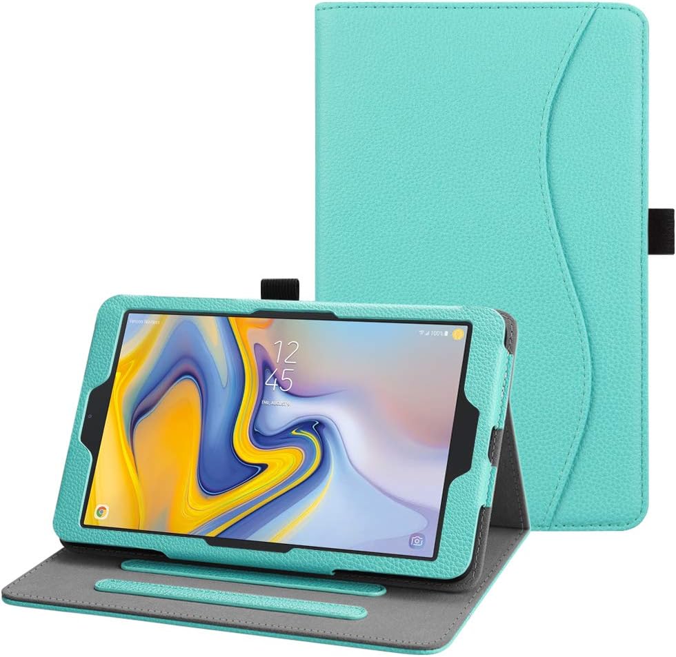 Fintie Case for Samsung Galaxy Tab A 8.0 2018 Model SM-T387 Verizon/Sprint/T-Mobile/AT&T, Multi-Angle Viewing Stand Cover with Pocket, Robin Egg Blue