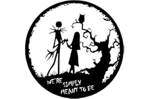Benziso Nightmare Before Christmas Decor Christmas Decorations Christmas Metal Wall Art Valentine's Day Decorations Jack Wall Hanging Sign for Indoor Outdoor (Black 13in x13in)