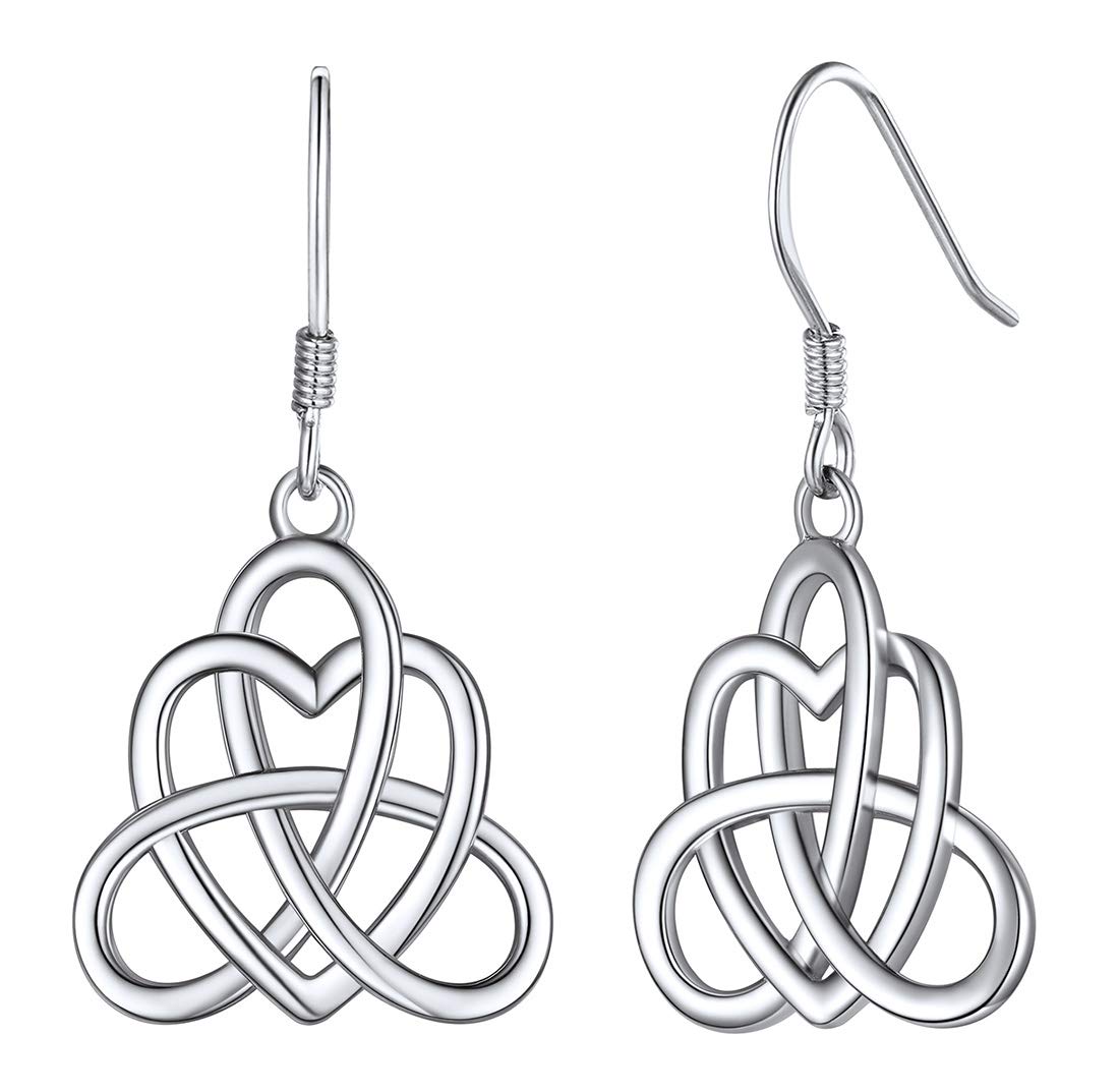 ChicSilver 925 Silver Earrings Dangly Irish Celtic Knot Hook Earring Sterling Silver Drop Earrings for Women