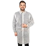 Disposable Lab Coats for Adults Medium, White