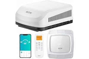 BZW RV Air Conditioner 15000BTU Non-Ducted | Rooftop AC Unit RV, with WiFi and Remote Control | Quiet AC | 110-120V | Cooling Only | All-in-One Unit | For Camper, Fifth Wheel, Food Trucks (White)