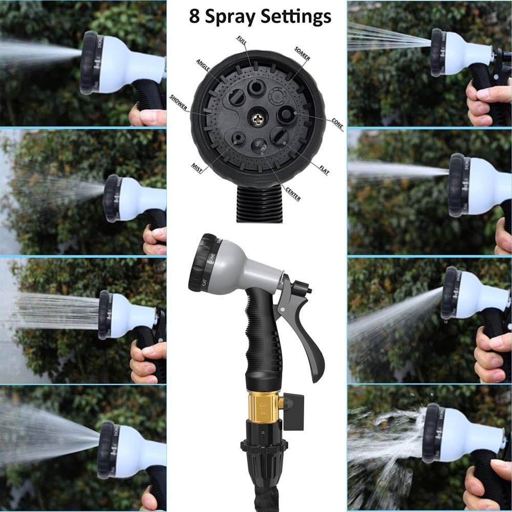 100FT Hose Pipe Expandable Garden Hose, Flexible Hose with 3 Layer Latex cores,8 Function Spray Hoses Nozzle - Image 5