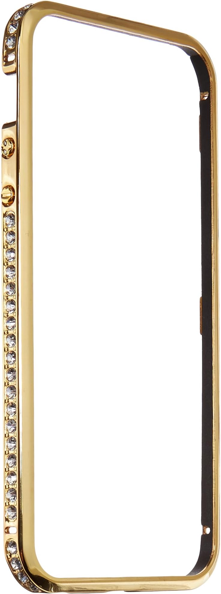 iPhone 5s/g/c Bumper Case, Crystal Decorated Metal Removable Bumper Metal Protective Frame Case, Protective Metal Case, Crystal Frame Case, with Side Buttons, Perfectly Suit for iPhone (Champion Gold)
