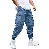 JEMLDL Mens Cargo Joggers Pants Elastic Waist Drawstring Baggy Sweatpants Techwear Pants for Men