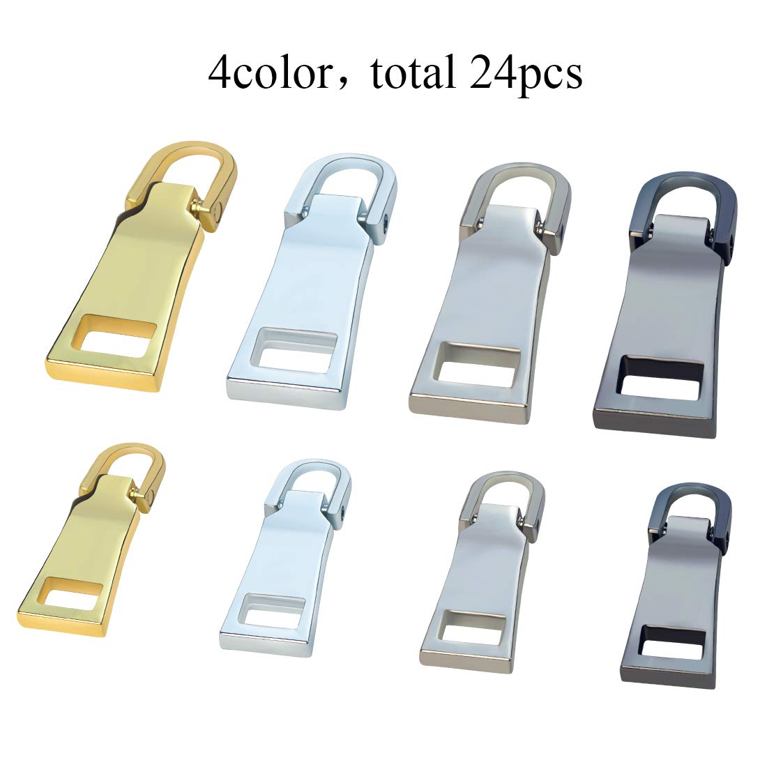 Miayon 36 PCS Zipper Pulls Zip Fixer Replacements Universal Zipper Repair Parts (4 Colors)