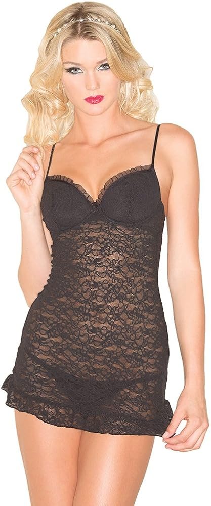 Be Wicked Women's Lace Chemise with Underwire Cups: Clothing