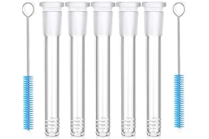 LIFEHIM 5pcs Glass Tube Down Stems, 4 inch Test Tube Down Stems Glass, Downstem 14mm by 18mm Glass Pipe