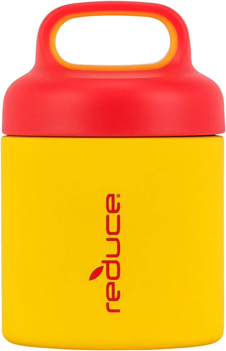 Reduce Insulated Handled Food Jar, 10 oz – 5 Hours Hot – These Vacuum Insulated Containers are Perfect for Lunch – Leak-Proof, Dishwasher Safe – Morning Rays with Easy Grip Finish