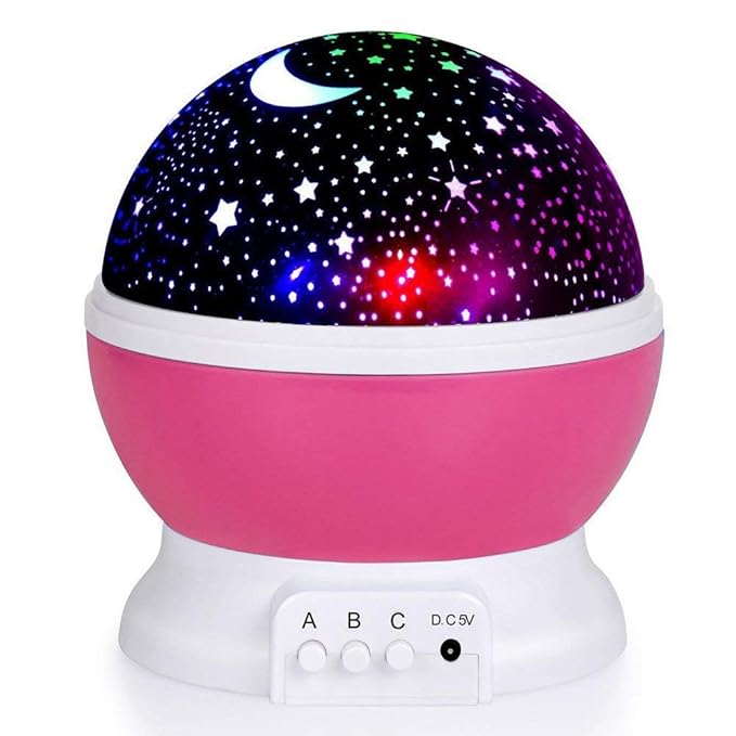 HaRvic Star Projector Romantic Plastic LED Night Light and 360 Degree Rotation, Light Color Changing with USB Cable for Parties (Multicolour)