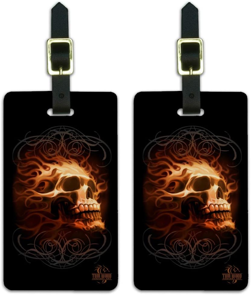 luggage with skull design