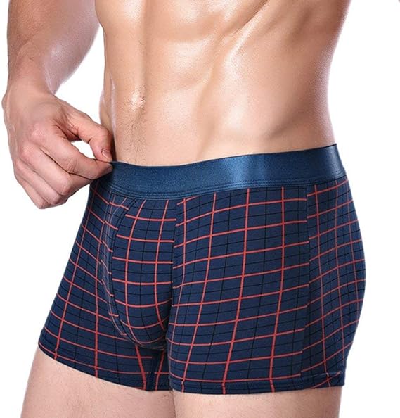 BIRAN5 Men's Underpants Cotton Stripe Under Warm Flat Unique Stamps