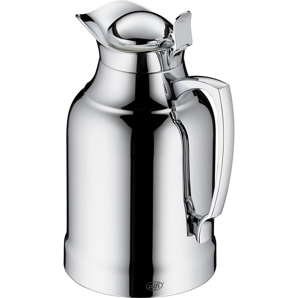 alfi Opal Glass Vacuum Chrome Plated Brass Thermal Carafe for Hot and
