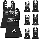 AMZWEI 8PCS Oscillating Tool Scraper Blades, HCS Material | for Vinyl Flooring,Paint,Carpet,Tile Adhesives, Compatible with Dewalt Milwaukee Dremel, Ryobi, Rockwell