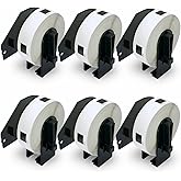 BETCKEY - Compatible Multipurpose Labels Replacement for Brother DK-1204 (2/3" x 2-1/8"), Use with Brother QL Label Printers [6 Rolls/2400 Labels]