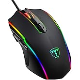 RisoPhy RGB Gaming Mouse Wired, PC Gaming Mice with 8 Programmable Buttons,Chroma RGB Backlit, 7200 DPI Adjustable,Comfortabl