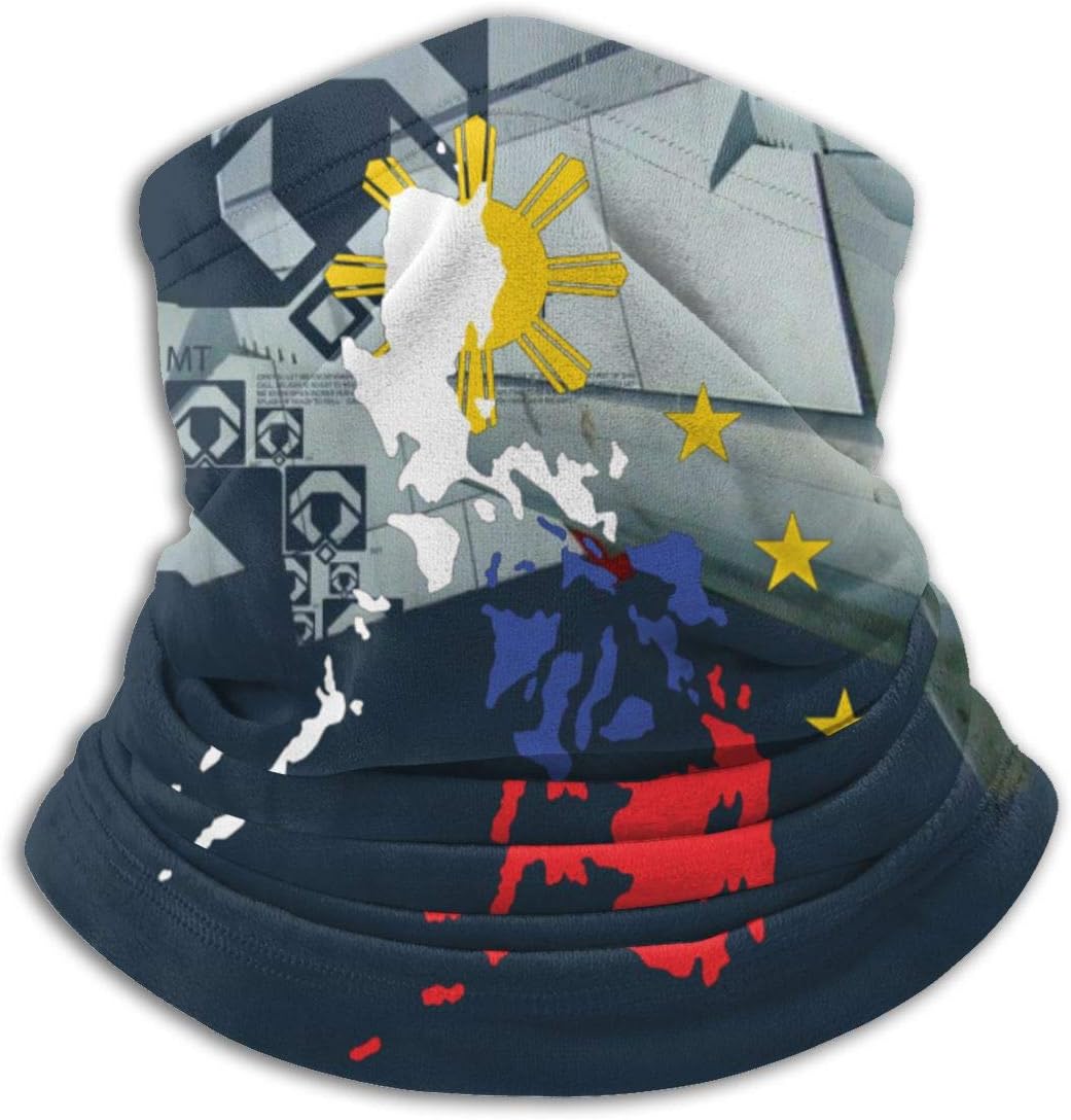 Map of Philippines Neck Warmer Winter Scarf Multifunctional Unisex Headgear