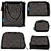 b.m.c BMC Womens 5 pc Black Lace Carry On Cosmetic Mesh Travel Bags Pouch Set - Various Sizes of Sundry Zippered Clutch Tote Multipurpose Toiletries and Makeup Bag Purse Organizer