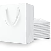 MOXARYSU White Gift Bags With Handles: 8x5x10 Inch 30pcs Medium Paper Gags Bulk For Birthday Wedding Party Shopping