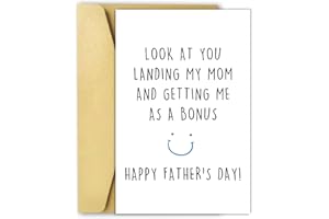 OJsensai Funny Stepdad Fathers Day Card from Step Son Daughter, Gifts for Bonus Dad, Happy Fathers Day for Step Dad