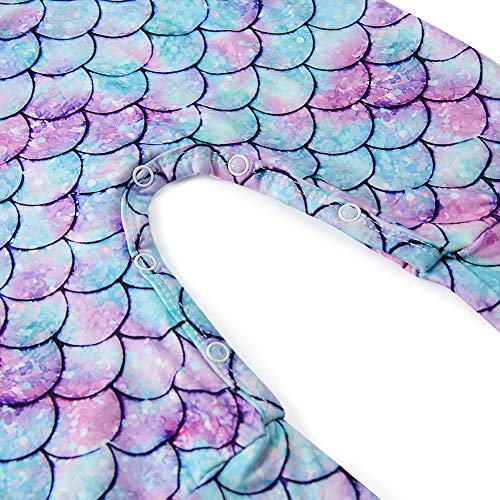 1st Baby Boys Girls Romper Bodysuit Mermaid One-Piece Jumpsuit Overall Infant Adorable Long Sleeve Onesies Playsuit Overall Pajamas for Sleep and Play