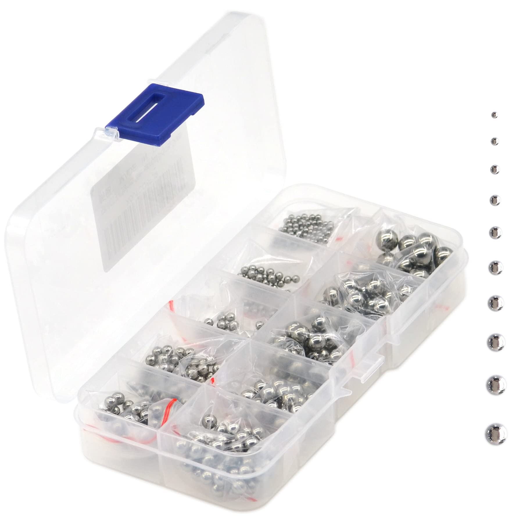 570 Pieces 304 Stainless Steel Precision Bearing Balls 10 Sizes of Steel Ball 2-7mm