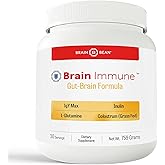 Brain Bean Brain-Immune | Advanced Formula to Support Leaky Gut, Leaky Brain, Immune System | with 10g Colostrum with Lactoferrin, 5g L-Glutamine, 4g IgY Max, and 1g Inulin | 30 Servings