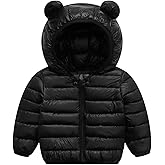 Baby Hooded Zip-Up Winter Coats Light Puffer Down Jacket for Baby Boys Girls Kids Toddler Infants Outerwear