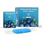 20 Packs Steam Eye Masks for Dry Eyes, Warm Compress Relief for Eye Fatigue & Puffiness, Sleep Heated Eye Mask, Disposable Travel Essentials, Spa Relaxation Gift Women, Party Favors Adults, Blueberry