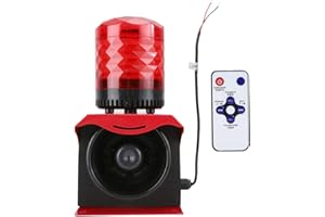 SONEW 12-24V LED Strobe Light Alarm, Programmable Industrial Fire Alarm Siren Horn, 110dB Beacon Warning Lights for Firefighting Emergency Security Alarm Sound and Light