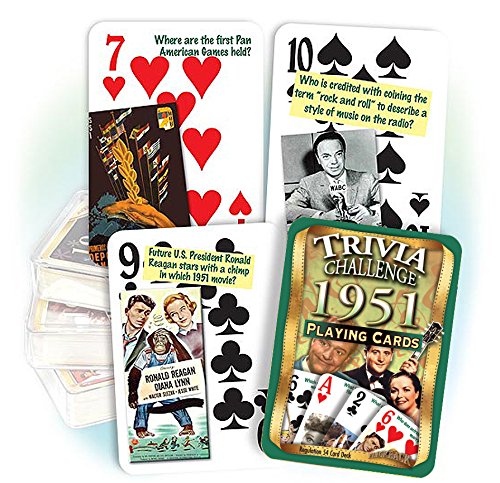 Flickback Media 1951 Trivia Playing Cards: Great for Birthday or Anniversary