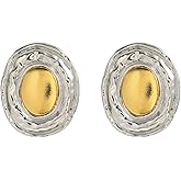 14K Gold Irregular Geometric Drop Dangle Earrings for Women,Exaggerate Punk Large Oval Stud Earrings,Personality Birthday New Year Jewelry Gifts