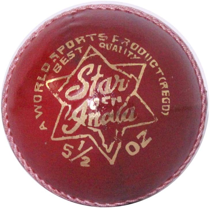 World Sports Star of India Leather Cricket Ball Colour RED (Pack of 4)