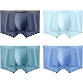 VEEAMON Mens Ice Silk Underwear 4-Pack Boxer Briefs Cotton Modal Comfortable Soft Trunks Underwear With Gift Box