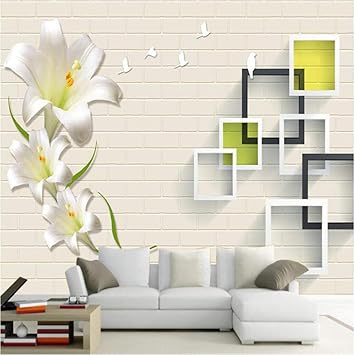 Amazon Com Pbldb Large Custom Wallpaper Wall Murals Modern Simple Flowers Floral Frame Background Wall Wallpaper For Walls 3 D 280x200cm Furniture Decor