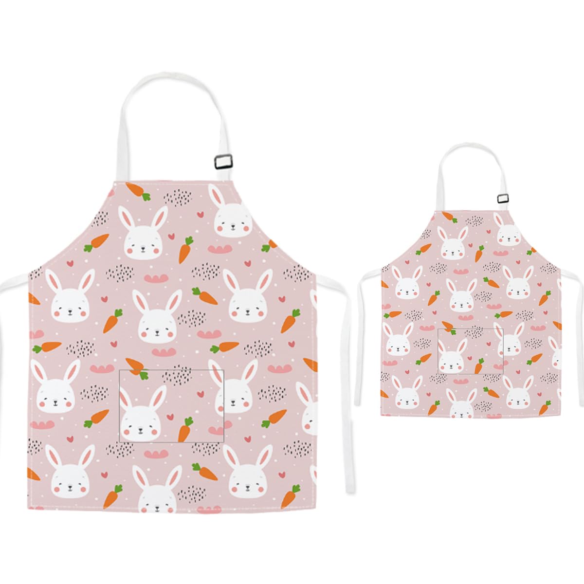 TRYTUTRY Mather Daughter Matching Aprons - Cute Rabbit Mom and Daughter Matching Apron for Artists Chef Baking Cooking