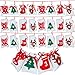 Blulu Christmas Calendar Advent Calendar 24 Days Christmas Countdown Calendar Hanging Felt Gift Bags for Christmas Party Home Decoration