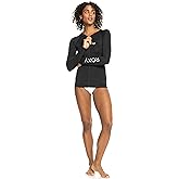 Roxy Women's Long Sleeve Zipped Rashguard – UPF 50+, Stretch Fit, Swim, Surfsuit, Quick-Dry Swim Shirt, Anthracite, Medium