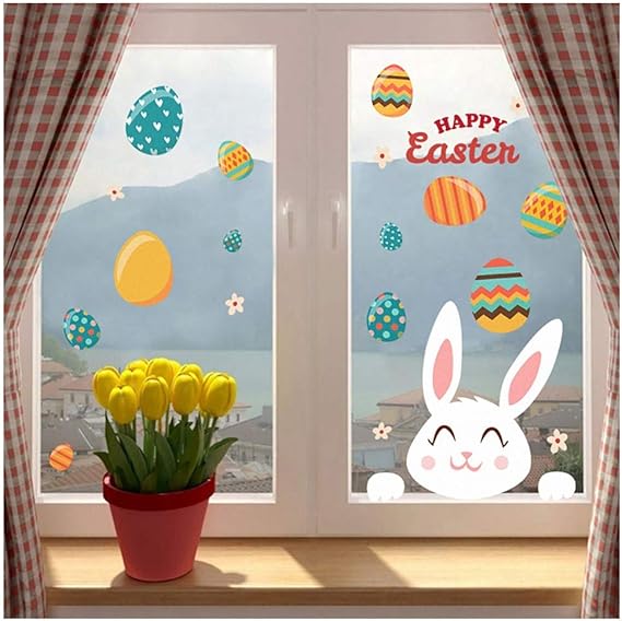 Easter Stickers, Easter Window Clings Stickers Decals, Bunny Easter