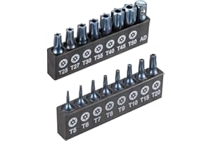 ARUCMIN 16-Piece Security Torx Bit Set T5-T50, Tamper Resistant Star Bits Set S2 Steel with a 1/4" Adaptor