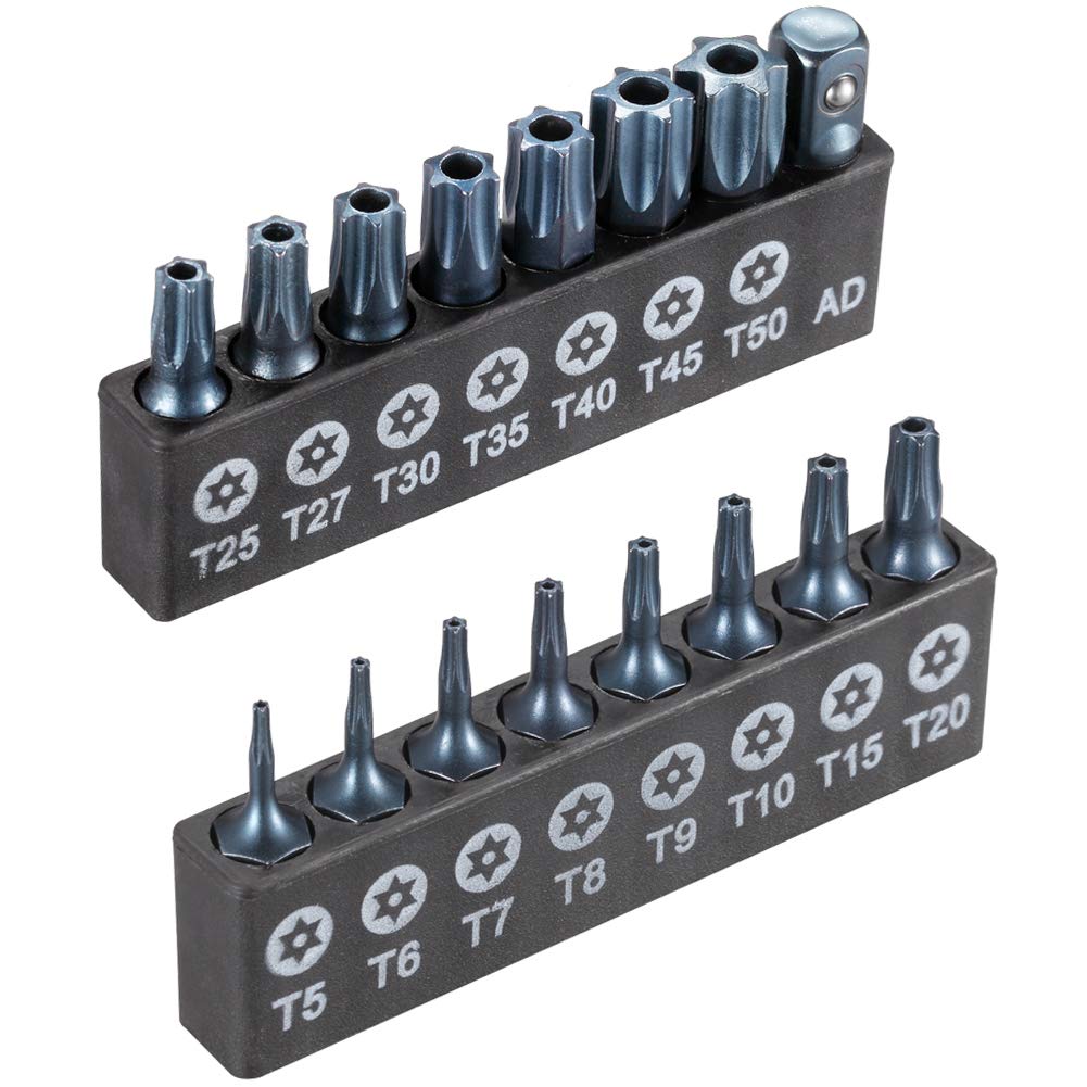 Photo 1 of ARUCMIN 16-Piece Security Torx Bit Set T5-T50, Tamper Resistant Star Bits Set S2 Steel with a 1/4" Adaptor