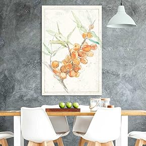 Canvas Wall Art - Watercolor Paint Yellow Grape Vine Tree Fruit Series Artwork - Giclee Print Gallery Wrap Modern Home Art Ready to Hang - 12x18 inches