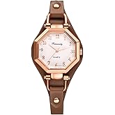 Avaner Women's Leather Quartz Watches: Slim Strap Analog Quartz Elegant Dress Wrist Watches for Womens Ladies